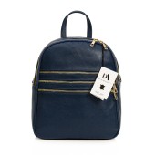 Rucsac din piele naturala, model DiAmanti Salvo Blu Scuro